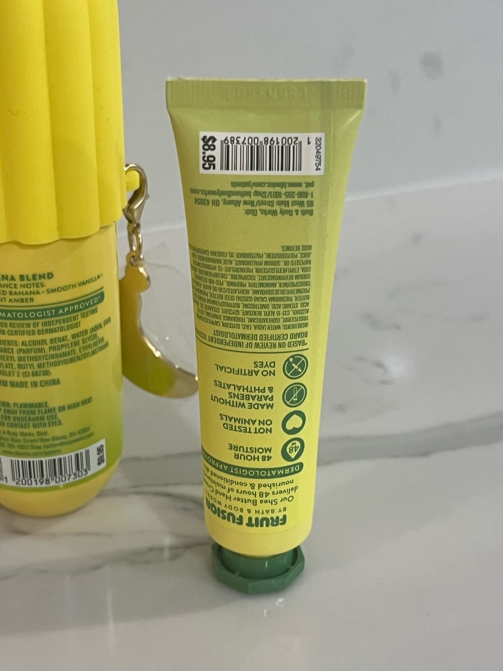 (NEW) Bath & Body Works Fruit Fusion Banana Blend Hand Cream & travel size Mist - Picture 4 of 7